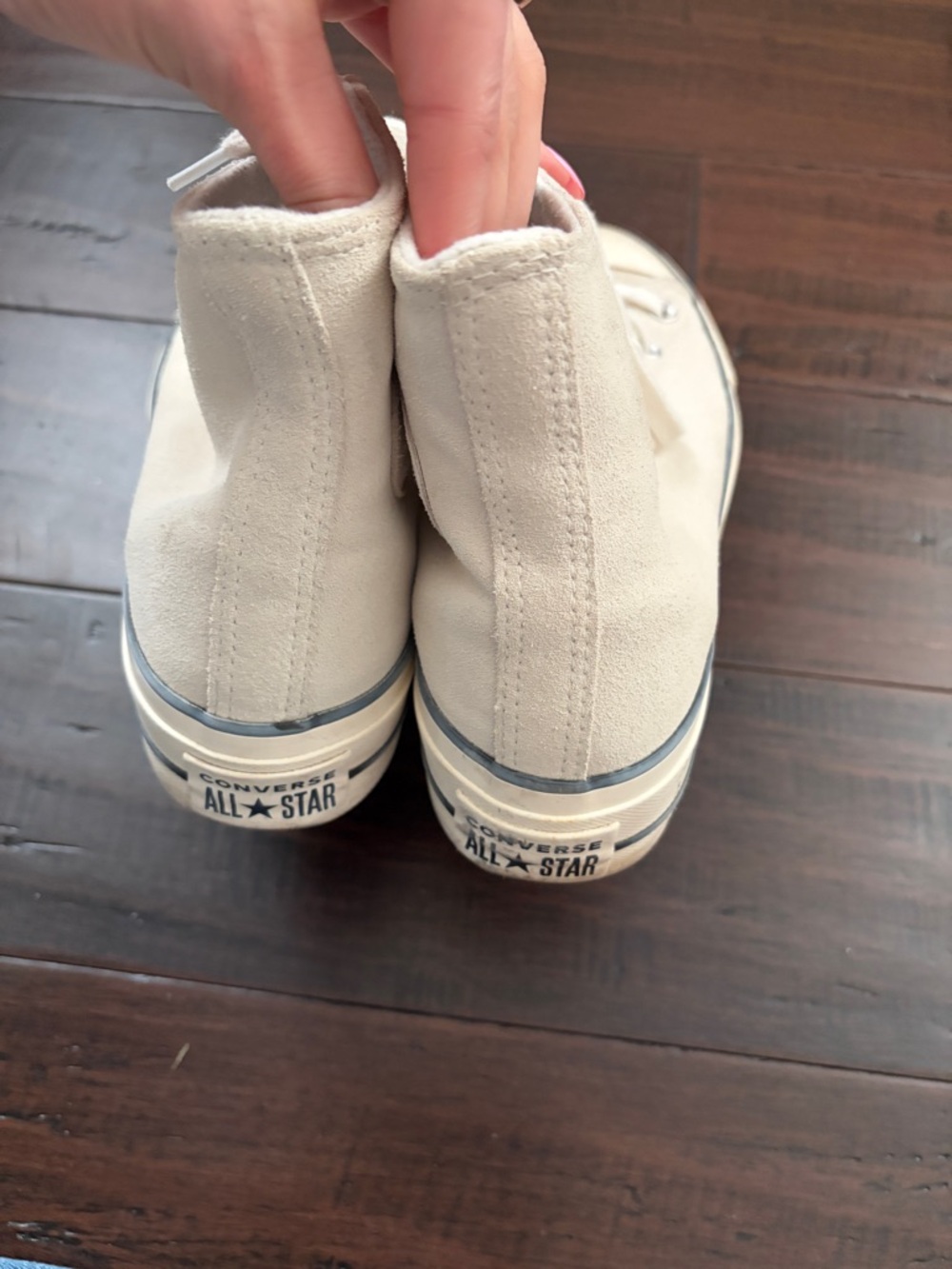 Converse suede Platform Chuck Taylor High-Top Sneakers in Natural grey 90’s Y2K - Picture 6 of 9